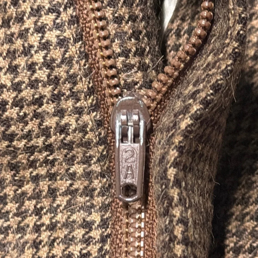 Vtg Valentino Uomo Suit Mens 44L / 36x29 Houndstooth Pleated Tweed Flannel Italy